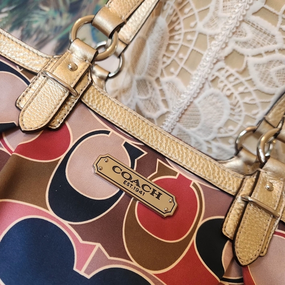 Coach Bag- Free matching Wallet! Check out those colors! - Picture 7 of 16